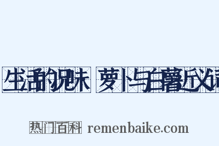 生活的况味·萝卜与白薯近义词是什么意思的图片